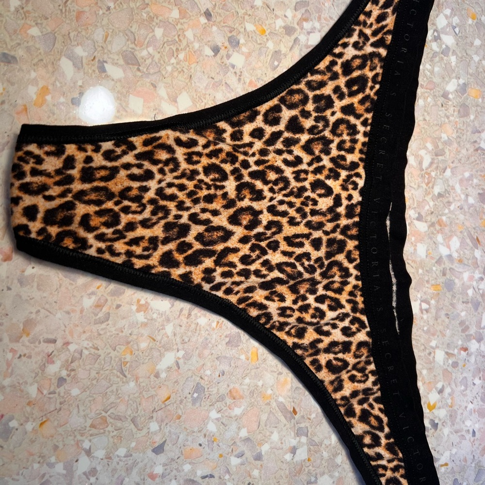 Victoria's Secret Gray Leopard Thong